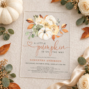 Carte Postale Un Baby shower D'Automne Rustique Un Peu Citrouill