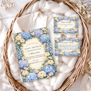 Carte D'accompagnement Hydrangea Bleue Douce Élégance Tirage au Sort Lang