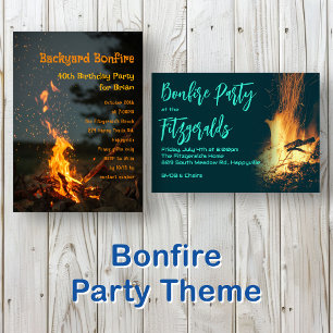 Invitation à la fête de nuit Bonfire