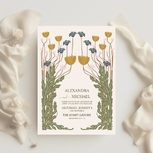 Menu Vintage Floral Art Nouveau Mariage
