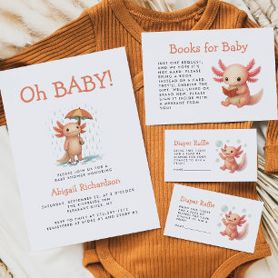 Invitation Oh Bébé Adorable Baby Shower Axolotl