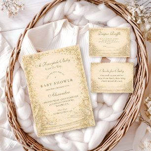 Invitation Fête de bébé Jardin de Conte de Fées