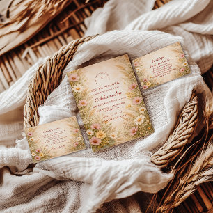 Invitation Jardin Romantique d'Automne pour une Baby Shower d