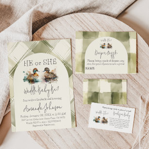 Invitation Elégant Waddle It Be Mallard Duck Gender Reveal