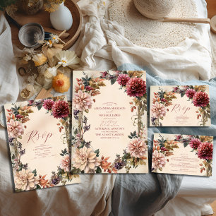 Invitation Unique Mariage victorien Royal Floral