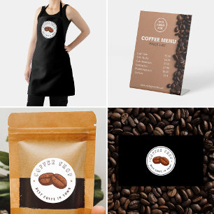 Carte De Visite Boutique de café professionnel Logo noir & blanc