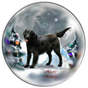 Cartes Pour Fêtes Annuelles Cadeaux de Noël Retriever à revêtement plat