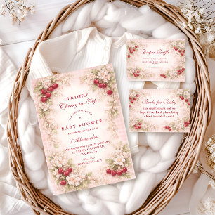 Invitation Notre petite Baby Shower Cerisier en Fleurs