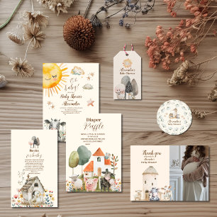 Serviette En Papier Baby shower des animaux de ferme