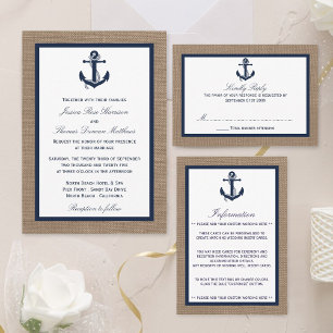 Invitation L'Ancre De La Marine Sur La Collection De Mariages