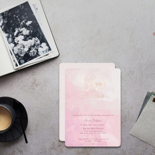 Sticker Rond 50 et fabuleux Moderne Elegant Rose Gold Classic R