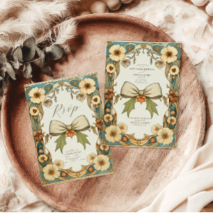 Invitation Chic Vintage Floral Art Nouveau Mariage