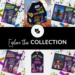 Girl Arcade Anniversaire Fête Photo Invitation