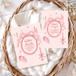 Carte D'accompagnement Croquis Baby shower de bouts dessinés à la main po