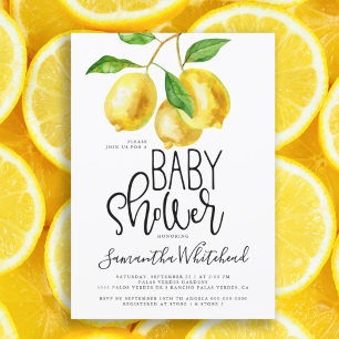 Invitation Tout En Un Citron goutte d'eau couche Baby shower de raffe
