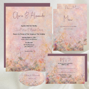 Banderoles Fleur sauvage Aquarelle Floral Mariage Réception