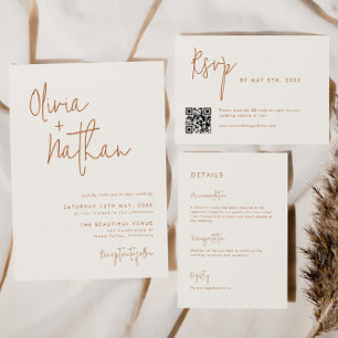 Invitation Mariage de terre minimaliste moderne