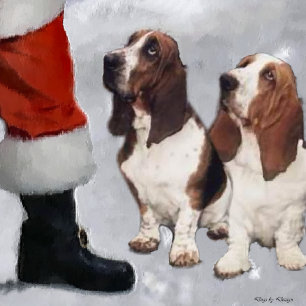 Cartes Pour Fêtes Annuelles Basset Hound Cadeaux de Noël