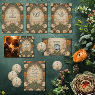 Sticker Rond Jardin enchanté Art nouveau Mariage