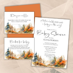 Carte D'accompagnement Rustic Woodland Autumn Forest billet de tombola de