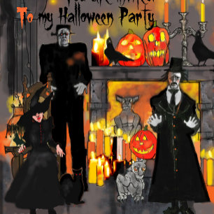 Maison hantée Invitation d'Halloween personnalisée