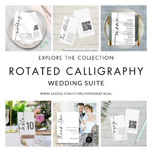 Élégante calligraphie BUDGET Code QR Mariage Invit