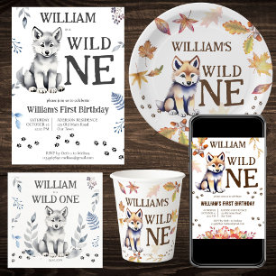 T-shirt Pour Bébé Petit loup sauvage un bois fête d'anniversaire