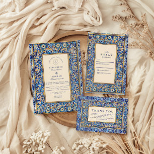 Carte De Remerciements Mariage Islamique Mosaïque Bleue