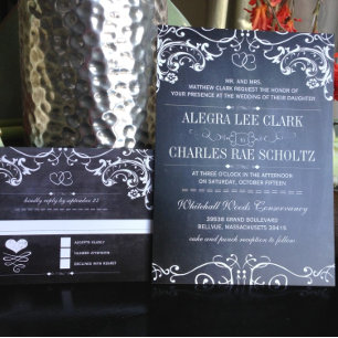 Chalkboard Moderne Typographie Vintage Invitation