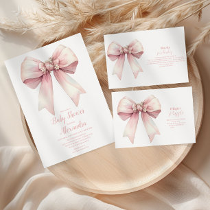 Carte D'accompagnement Diappeur de Baby shower de chèvre rose