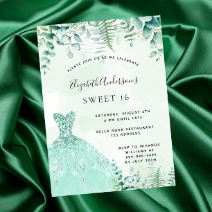 Sweet 16 enchantée robe de forêt invitation