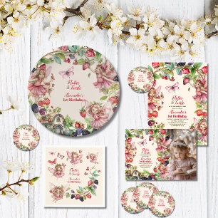 Carte De Remerciements Photo Magique Fairy Jardin Floral 1er anniversaire