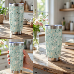 Gourde Isotherme Motif floral délicat et petit dans des couleurs pa