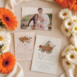 Sticker Rond Boho Floral Western Pink Cowgirl Boot Merci