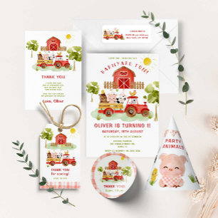 Invitation Red Farm Animaux 2ème anniversaire