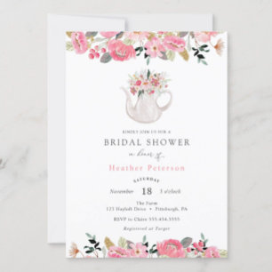 Jardin Floral Rose Invitation de douche nuptiale