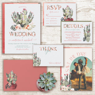 Invitations à Terra cotta et Cactus Wedding