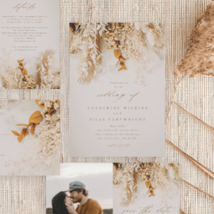 Invitation Mariage Boho Fall Flowers