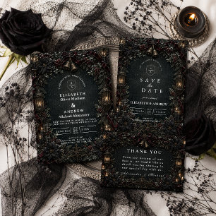 Save The Date Mariage d'hiver gothique goth