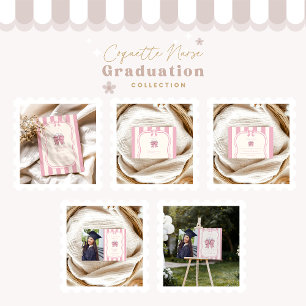 Carte De Remerciements Infirmière Fancy Coquette Pink Bow Graduation