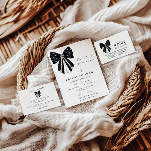 Invitation Black Pearl Bow Enterrement de Vie de Jeune Fille