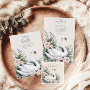 Serviette En Papier Baby shower princesse de cygne doux