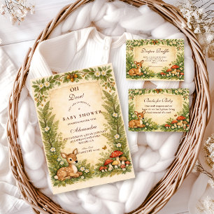 Invitation Fête de Naissance Oh Deer Woodland Bébé