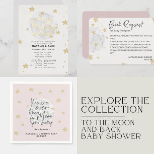 Étiquettes Cadeau Lune et étoiles Baby shower Fille Favoriser les ét