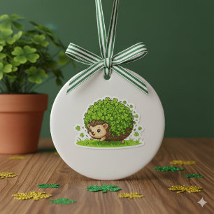 Décoration En Céramique Fête de la Saint-Patrick gâchée par un hérisson dr