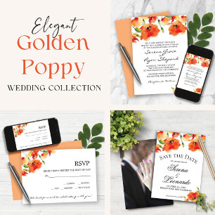 Invitation Mariage d'été Golden Poppy