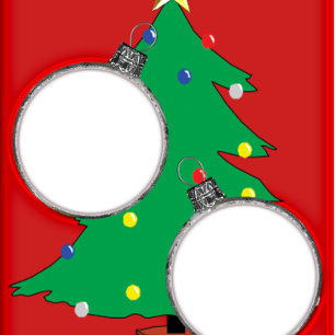 Sticker Carré Arbre de Noël avec vos photos