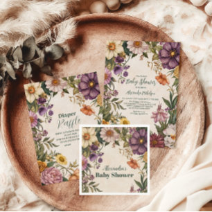 Invitation Baby shower Art nouveau victorien