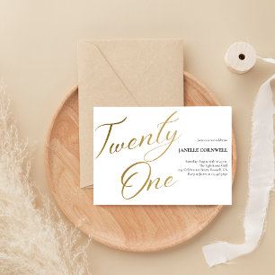 Mug Script minimaliste blanc et or 21e anniversaire