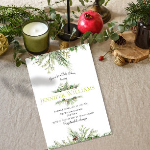 Invitation Wonderland Pine Tree Wreath Fête des mariées